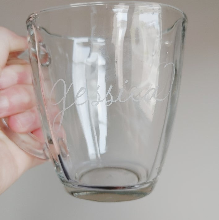 Engraved Glass Mug