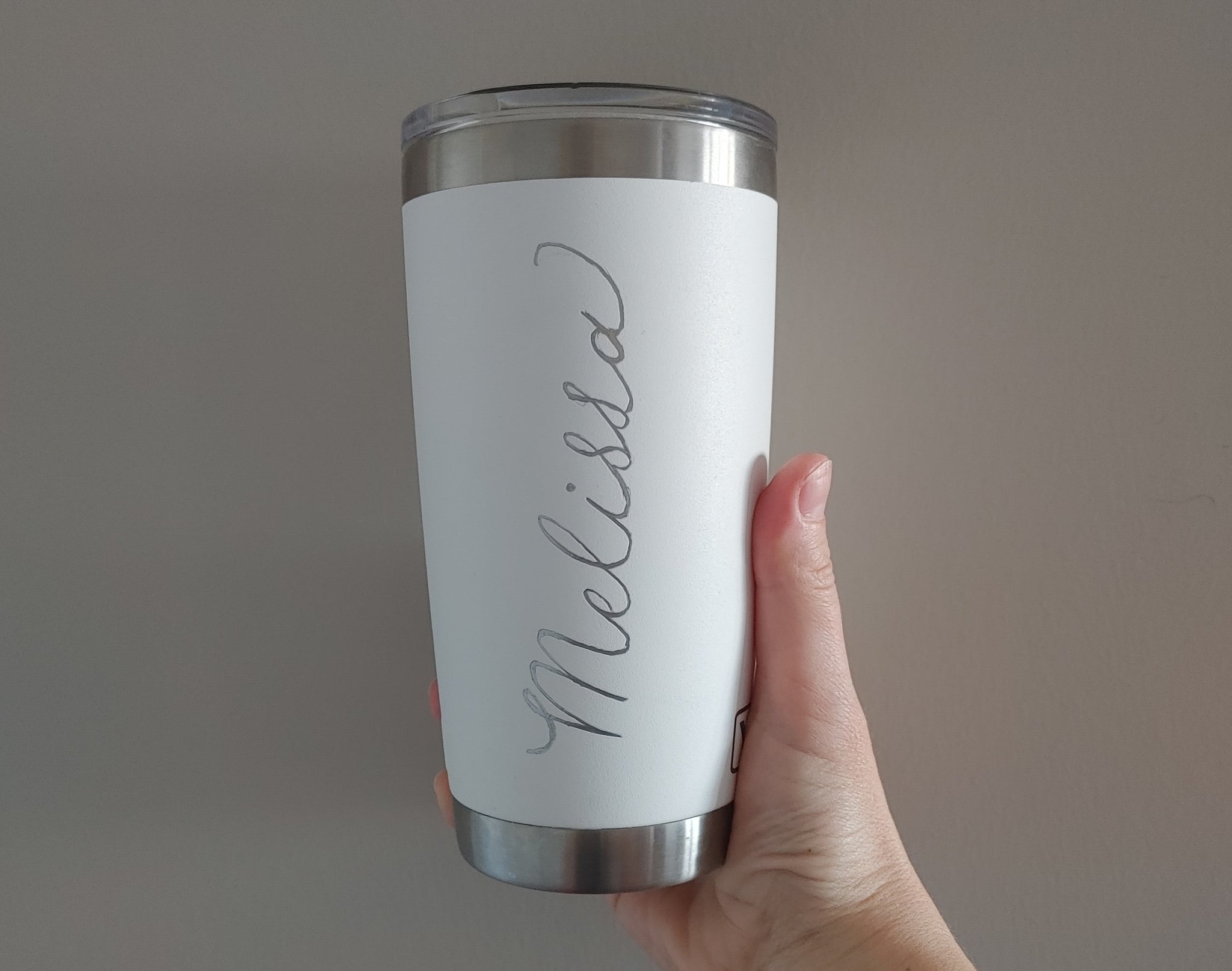 Personalized Sippy Cup Engraved with Floral Wreath and Name, Design: M -  Everything Etched