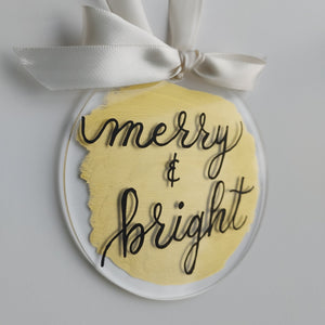 Clear Christmas Acrylic Ornaments with Painted Background