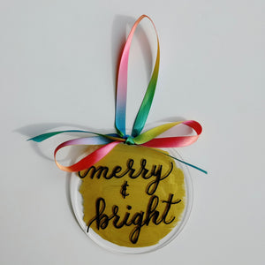 Clear Christmas Acrylic Ornaments with Painted Background