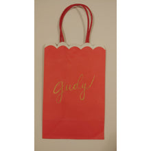 Load image into Gallery viewer, Would you like a personalized kraft bag for Valentine&#39;s Day gift for a loved one? Each gift bag can be personalized with a name written in calligraphy with choice of font colour.   Small kraft bag dimensions 5.25 x 8.5 inches (13.3cm x21.5cm)
